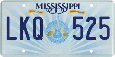 MS license plate LKQ525