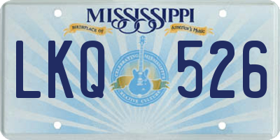 MS license plate LKQ526