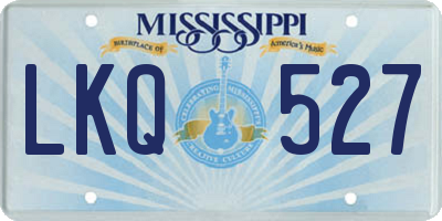 MS license plate LKQ527