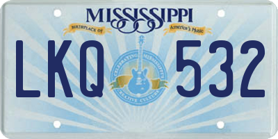 MS license plate LKQ532
