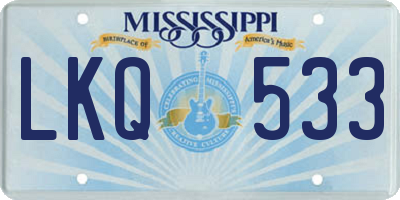 MS license plate LKQ533