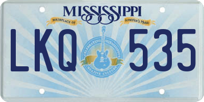 MS license plate LKQ535