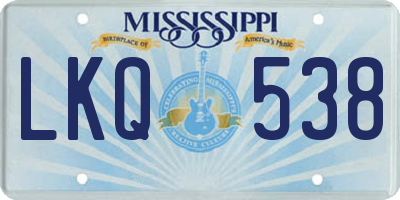 MS license plate LKQ538