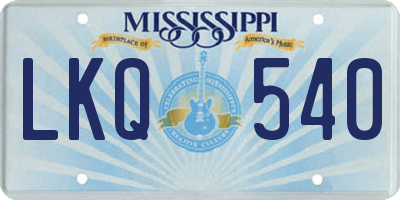 MS license plate LKQ540