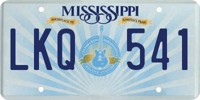 MS license plate LKQ541