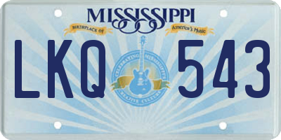 MS license plate LKQ543