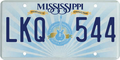 MS license plate LKQ544