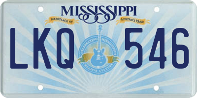 MS license plate LKQ546