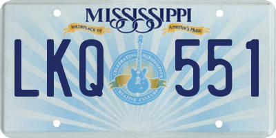 MS license plate LKQ551