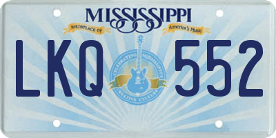 MS license plate LKQ552