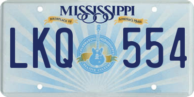 MS license plate LKQ554