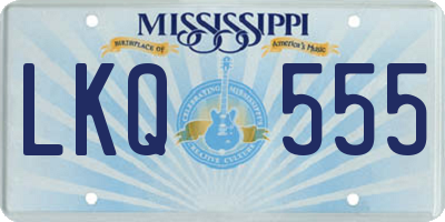 MS license plate LKQ555