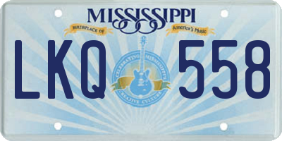 MS license plate LKQ558