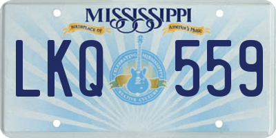 MS license plate LKQ559
