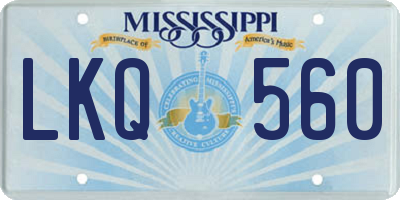 MS license plate LKQ560