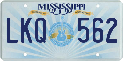 MS license plate LKQ562
