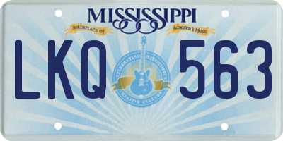 MS license plate LKQ563