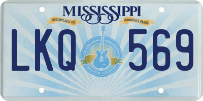 MS license plate LKQ569