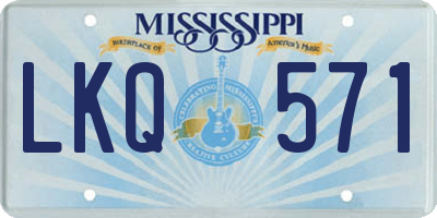 MS license plate LKQ571