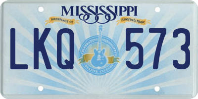 MS license plate LKQ573