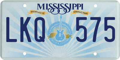 MS license plate LKQ575