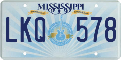 MS license plate LKQ578