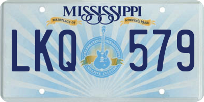 MS license plate LKQ579