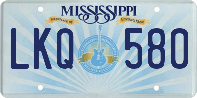 MS license plate LKQ580