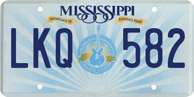 MS license plate LKQ582