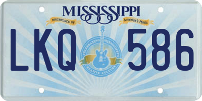 MS license plate LKQ586
