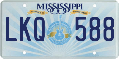MS license plate LKQ588