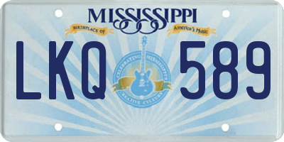 MS license plate LKQ589