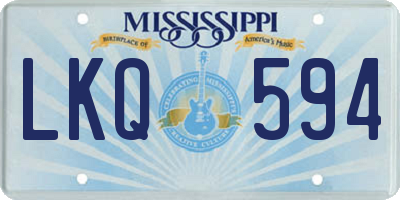 MS license plate LKQ594