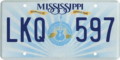 MS license plate LKQ597