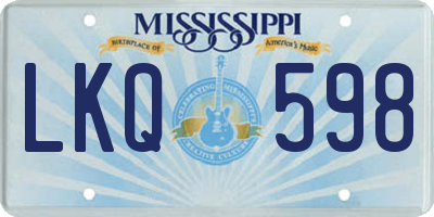MS license plate LKQ598