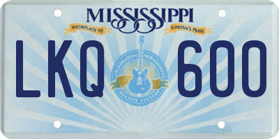 MS license plate LKQ600
