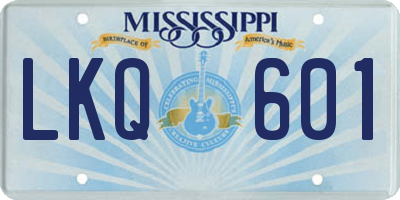 MS license plate LKQ601