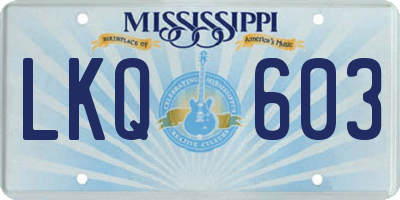 MS license plate LKQ603