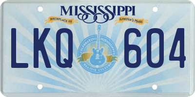 MS license plate LKQ604