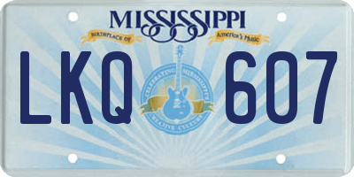 MS license plate LKQ607