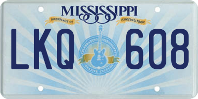 MS license plate LKQ608