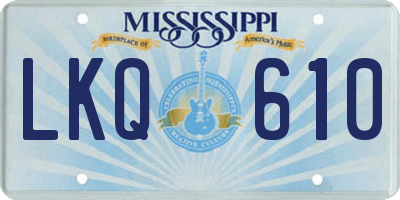 MS license plate LKQ610