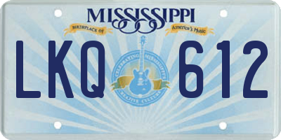 MS license plate LKQ612