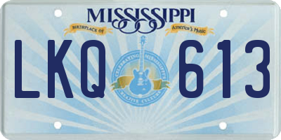 MS license plate LKQ613