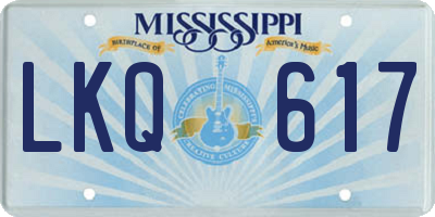 MS license plate LKQ617