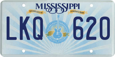 MS license plate LKQ620