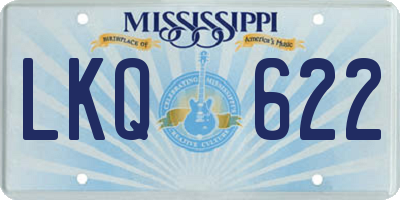 MS license plate LKQ622