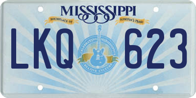 MS license plate LKQ623