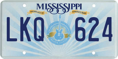 MS license plate LKQ624