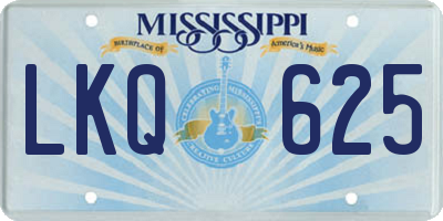 MS license plate LKQ625